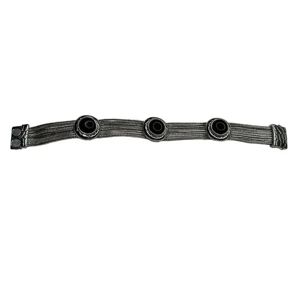 Vintage Silver & Black Stone  Bracelet - Picture 8 of 8